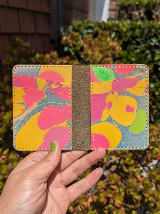 Marbled Vertical Bifold Wallet