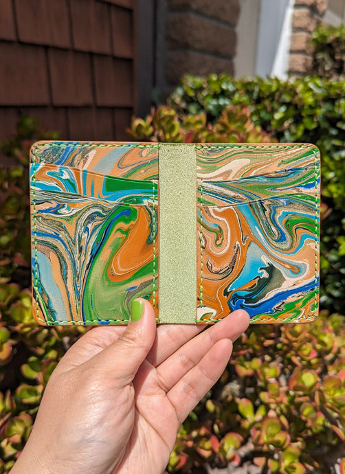 Marbled Vertical Bifold Wallet