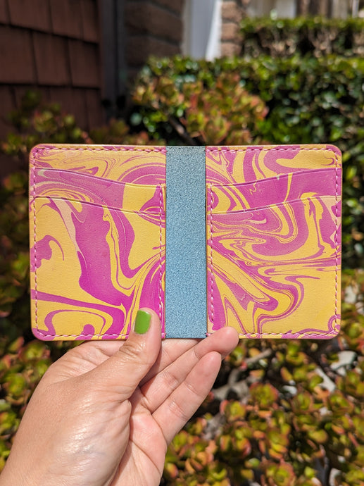 Marbled Vertical Bifold Wallet