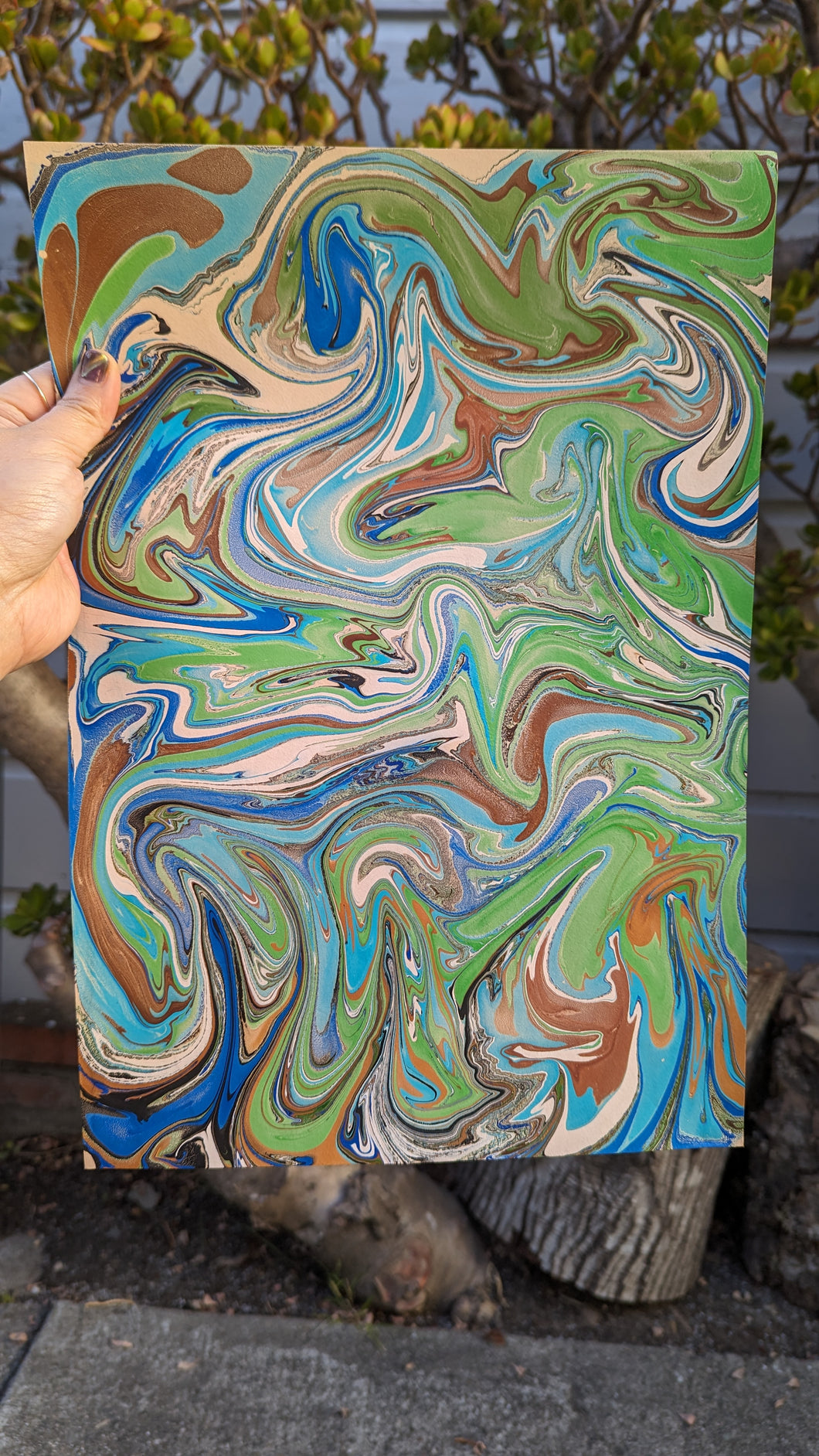 3/4 oz Marbled Veg Tan Leather Panel 11x16