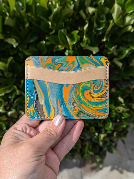 5-Pocket Marble Dyed Card Case