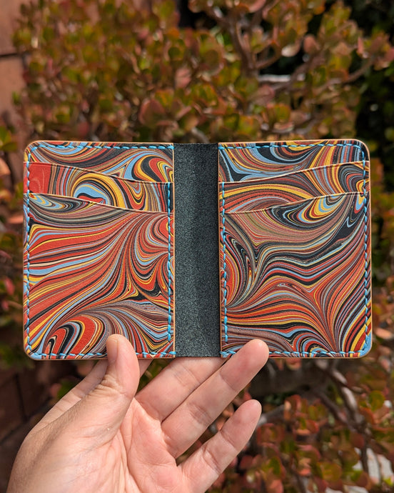 Marbled Vertical Bifold Wallet