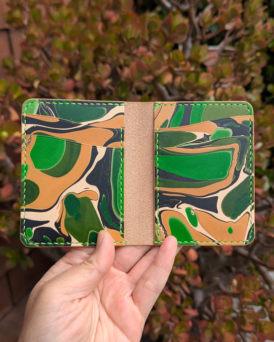 Marbled Vertical Bifold Wallet