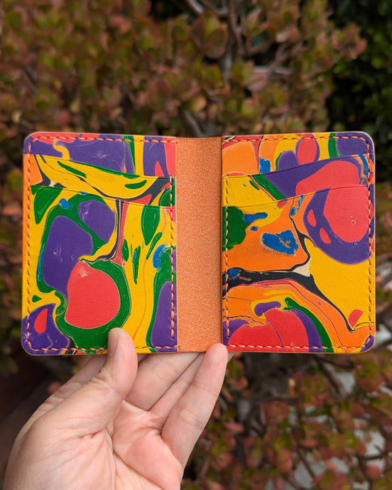 Marbled Vertical Bifold Wallet